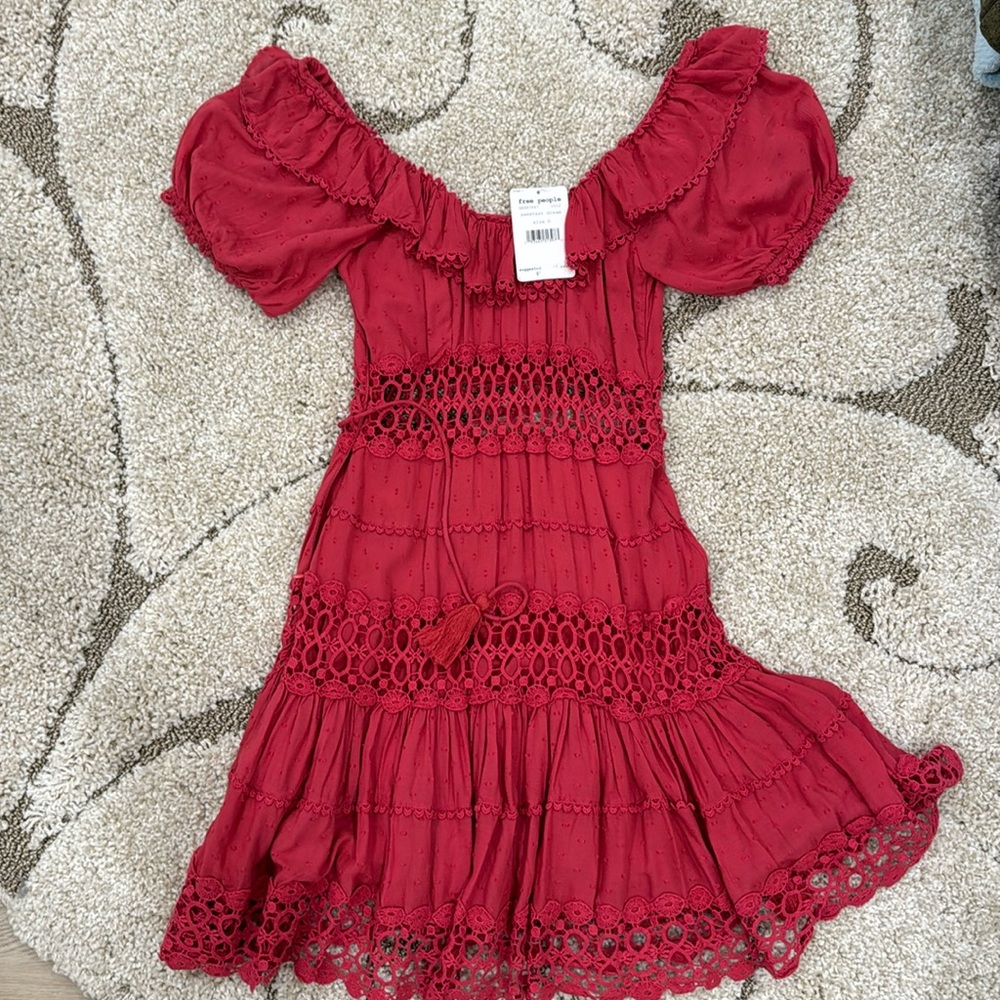 Red free people dress